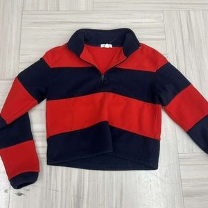 garage striped quarter zip